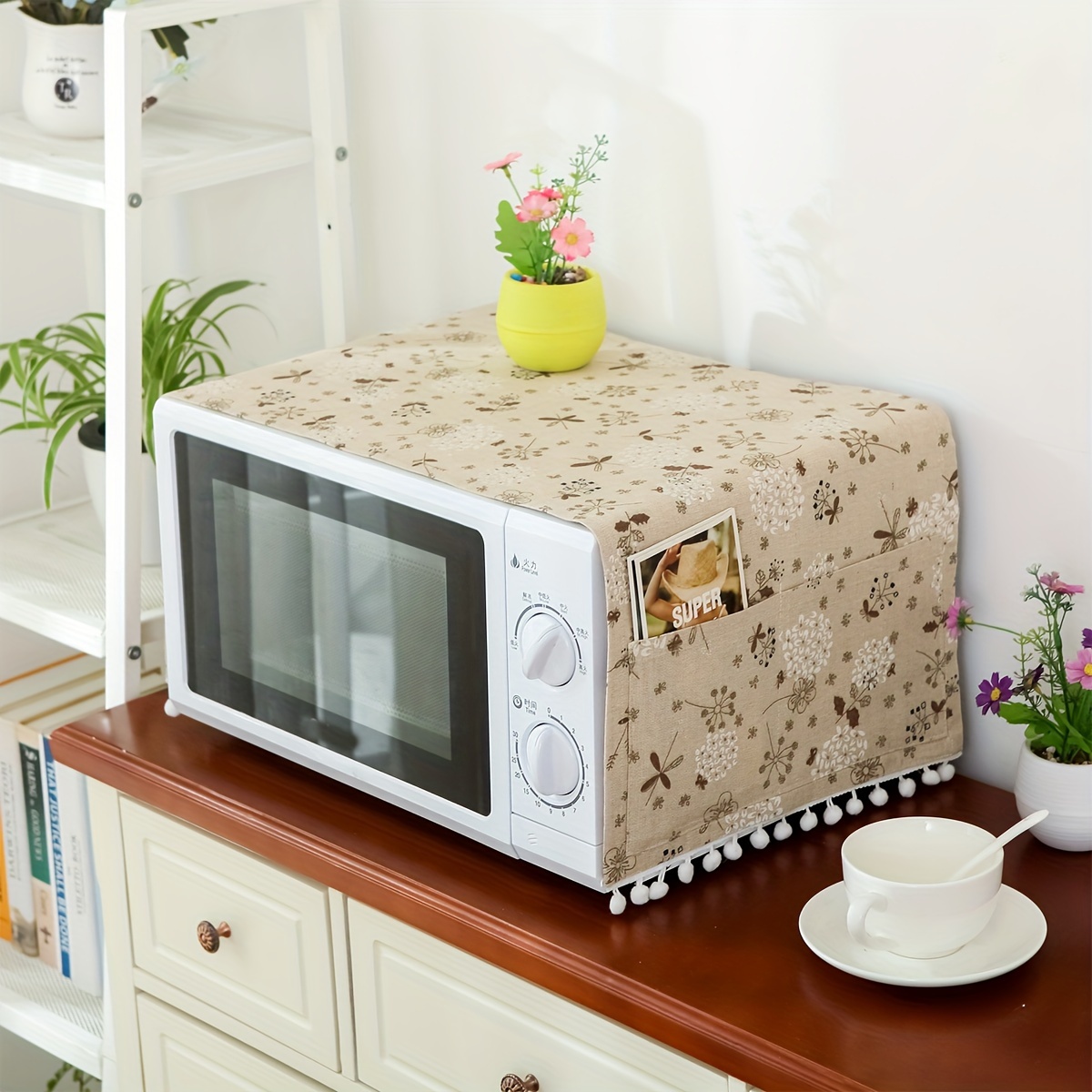 Microwave Oven Cover Dust Cover Korean Style Cover Cloth - Temu