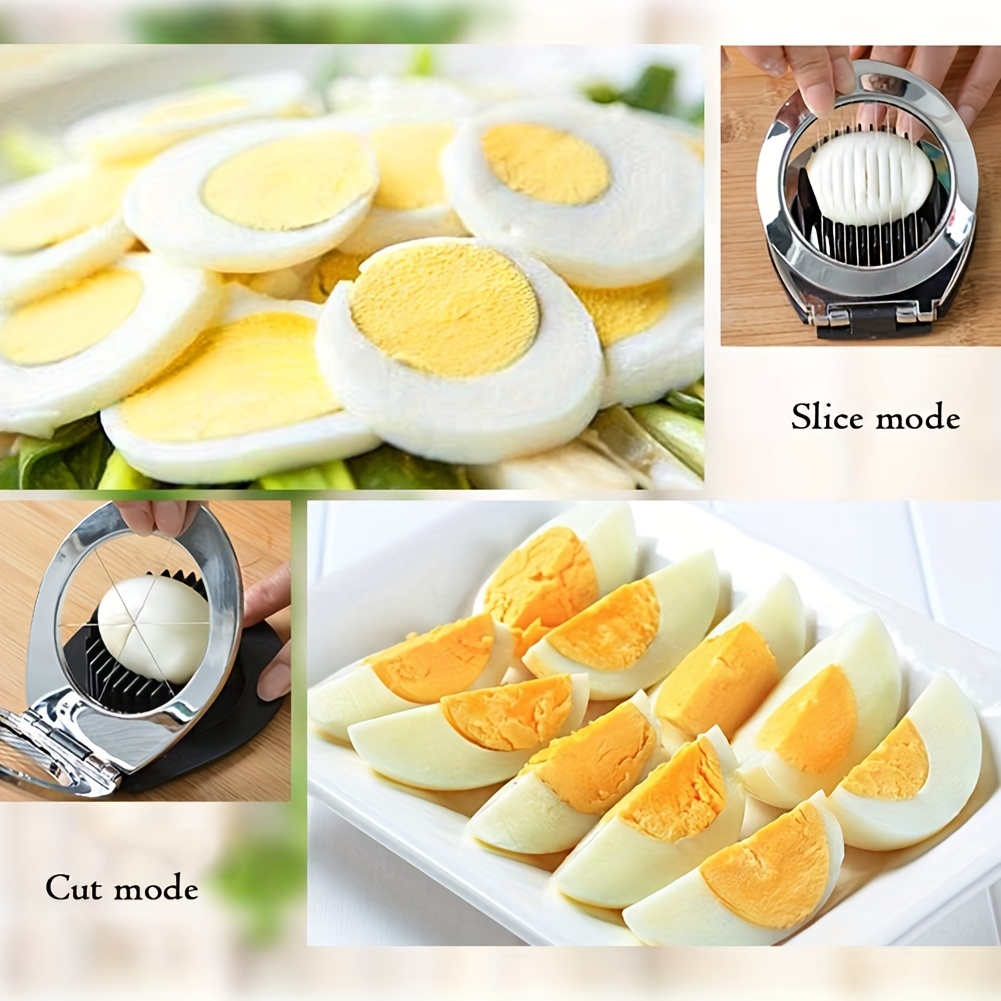 1pc, Egg Slicer, 2 In 1 Stainless Steel Egg Slicer For Hard Boiled Eggs,  Egg Cutter, Heavy Duty Slicer, Kitchen Gadgets, Kitchen Stuff, Kitchen  Access