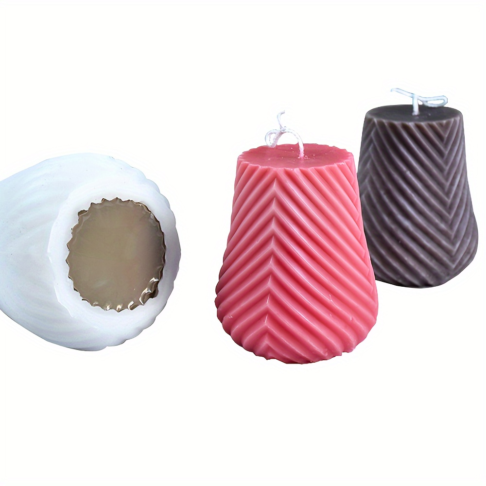 Molde de silicona para velas con diseño de rombo de pilar, molde de cera de  vela, epoxi, aroma, yeso, manualidades, moldes de silicona