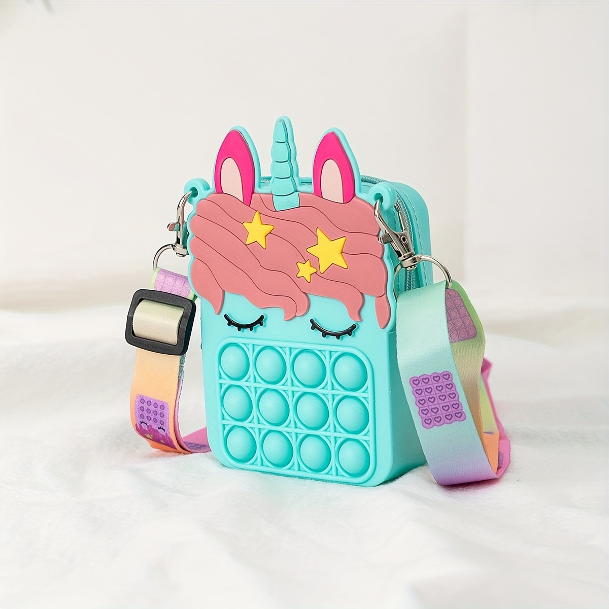 FANSEZQ Bolsa de mensajero para niñas, bolso pequeño de unicornio, monedero  para niños, bolso de mensajero de silicona, adecuado para niñas pequeñas