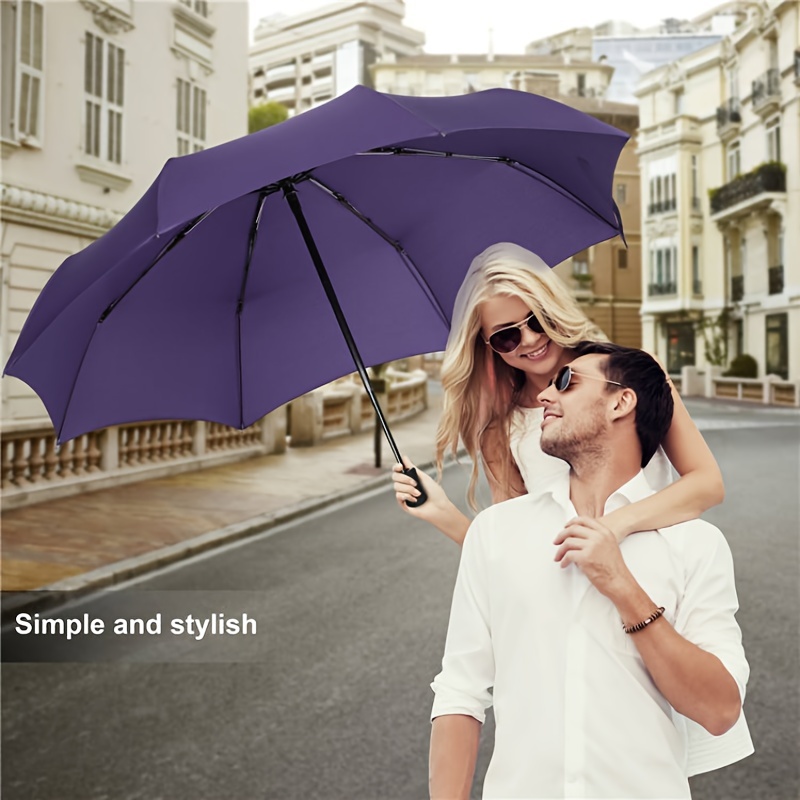 Windproof Travel Umbrella - Folding Umbrella Automatic Open and Close -  Strongest - Folding Umbrella Stylish Windproof and Rain Small Folding  Backpack Umbrella for Men and Women 