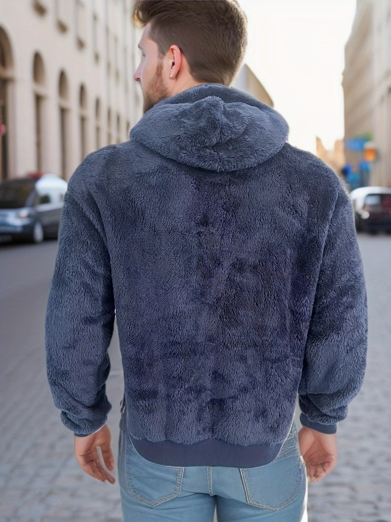 Fluffy best sale blue hoodie