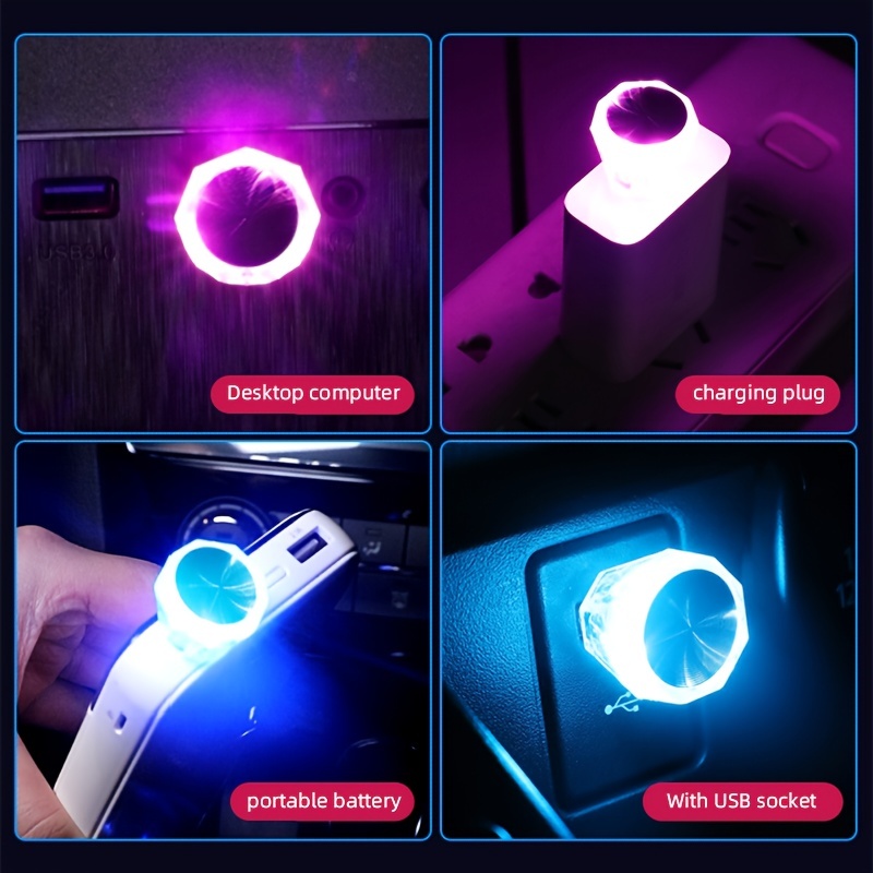 Car Mini Usb Led Atmosphere Light Indoor Environment - Temu