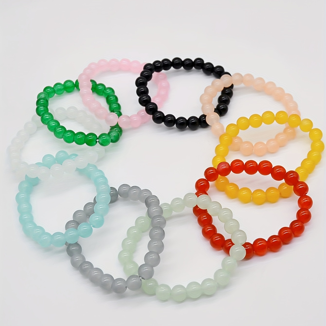 10pcs Jelly Round Glass Beads DIY Bracelet Hand String