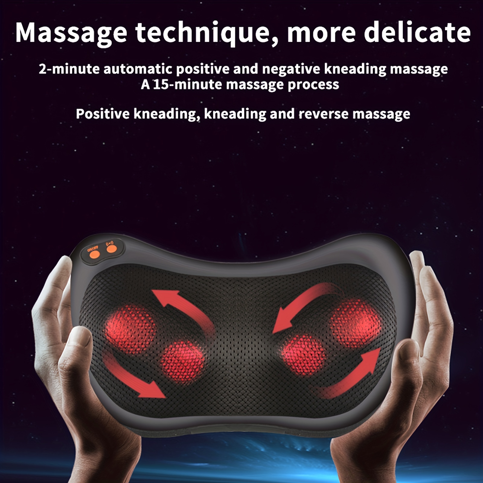 Back Massager With Heat Neck Back Massager Pillow 3d - Temu
