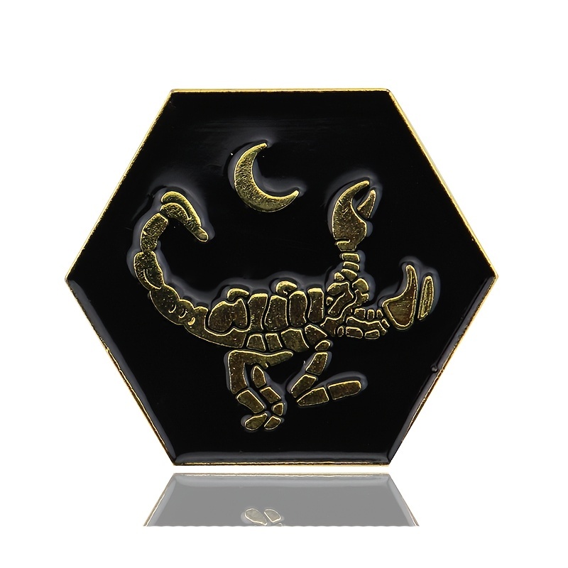 Moon Hexagonal Alloy Men's Brooch Creative Badge - Temu