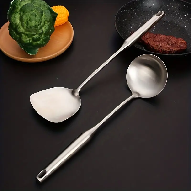 Stainless Steel Kitchen Utensil Set Spatula Ladle Slotted Turner Rice  Paddle Slotted Spoon Kitchen Cooking Tools - Temu
