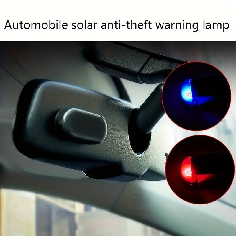  Lumière d'alarme pour voiture, lumière LED d'alarme de voiture  USB, lumière LED d'alarme de voiture simulée à énergie solaire, feux d'avertissement  antivol, lampe de sécurité clignotante, lampe cligno