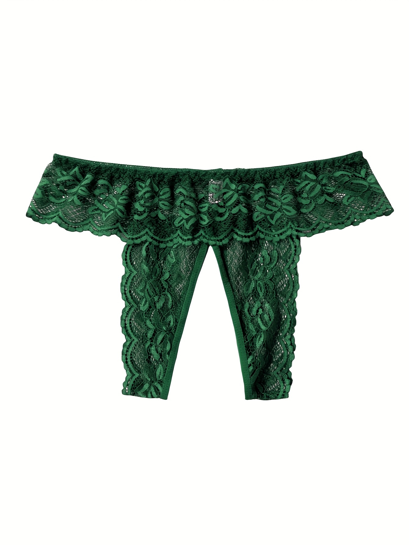 Crotchless Thongs for Women Sexy Brief Floral Lace Hipsters Side Lace Up  Mid Waist Panties Exotic Underwear, Army Green, One Size : :  Clothing, Shoes & Accessories
