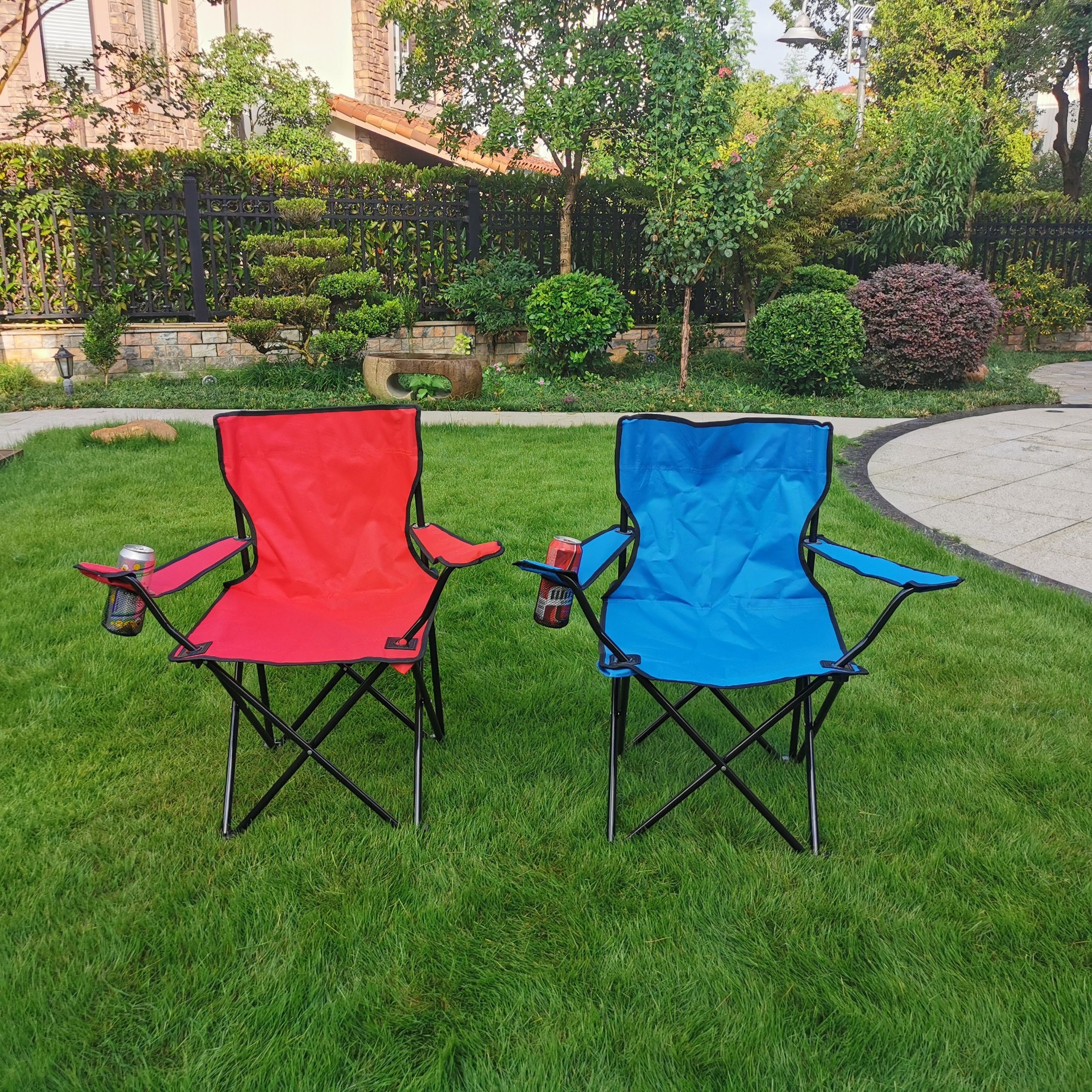 Sillas plegables de camping para adultos, paquete de 3 sillas de playa  portátiles al aire libre con bolsa para silla plegable y soporte para  tazas