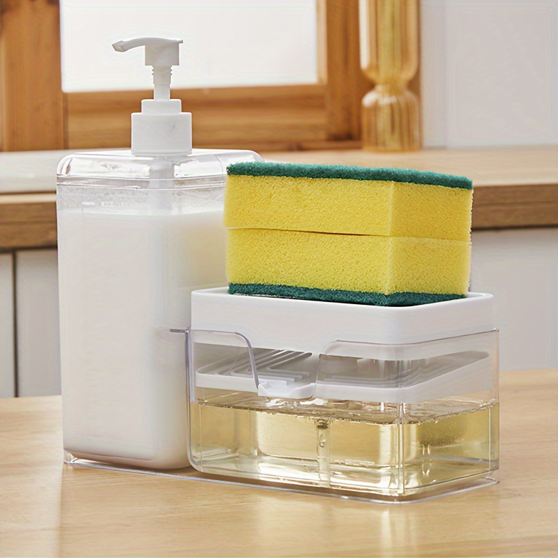 Multifunctional Press Soap Dispensing Box, Dishwashing Scrubber Box, Press  Empty Bottle, Lotion Dispensing Bottle Set (brush Bowl Cotton Included) -  Temu Philippines