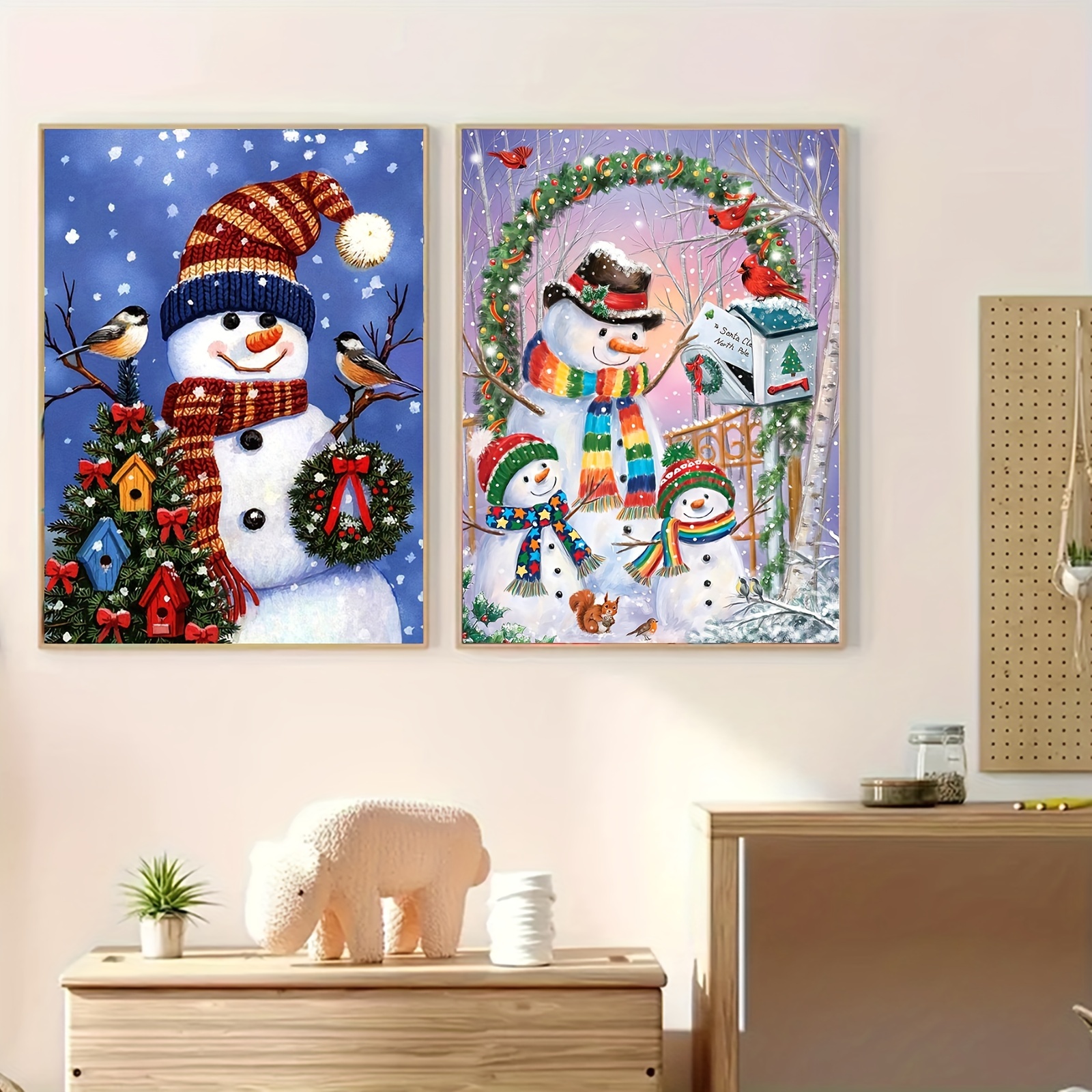 Kit Pintura Diamante Patrón Muñeco Nieve Navidad Pintura - Temu Mexico