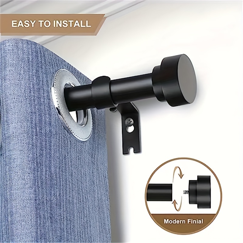 Curtain Rods for Windows 48 to 84, Heavy Duty Splicing Curtain Rod for  Adjustable, Easy Install Drapery Rod for Patio Outside, Bedroom, Living  Romm, 1