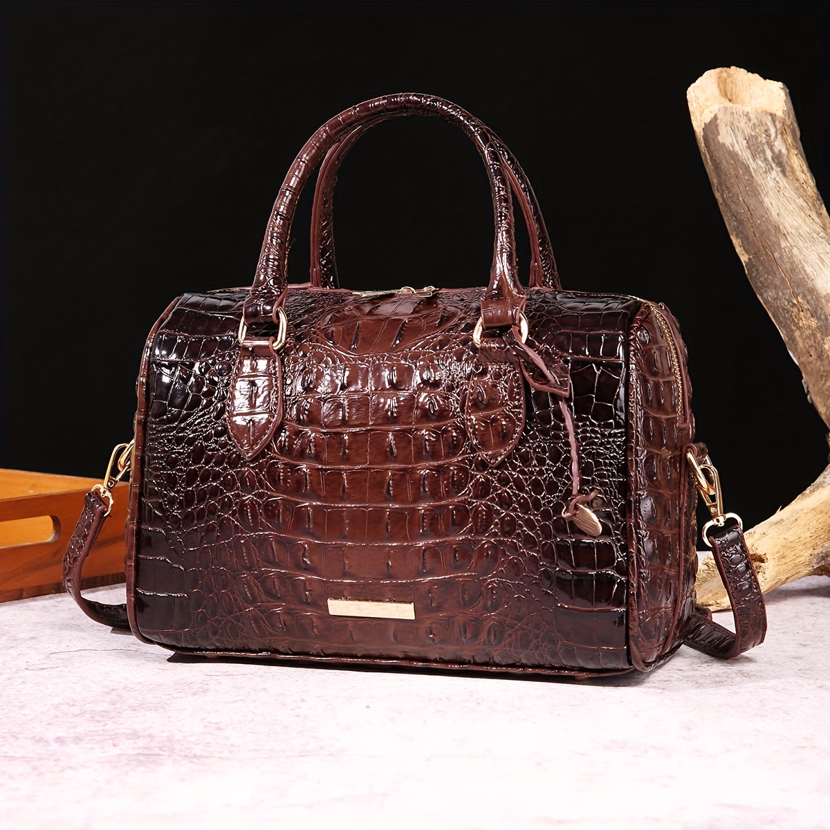 Brahmin Stacy Melbourne Embossed Leather Satchel