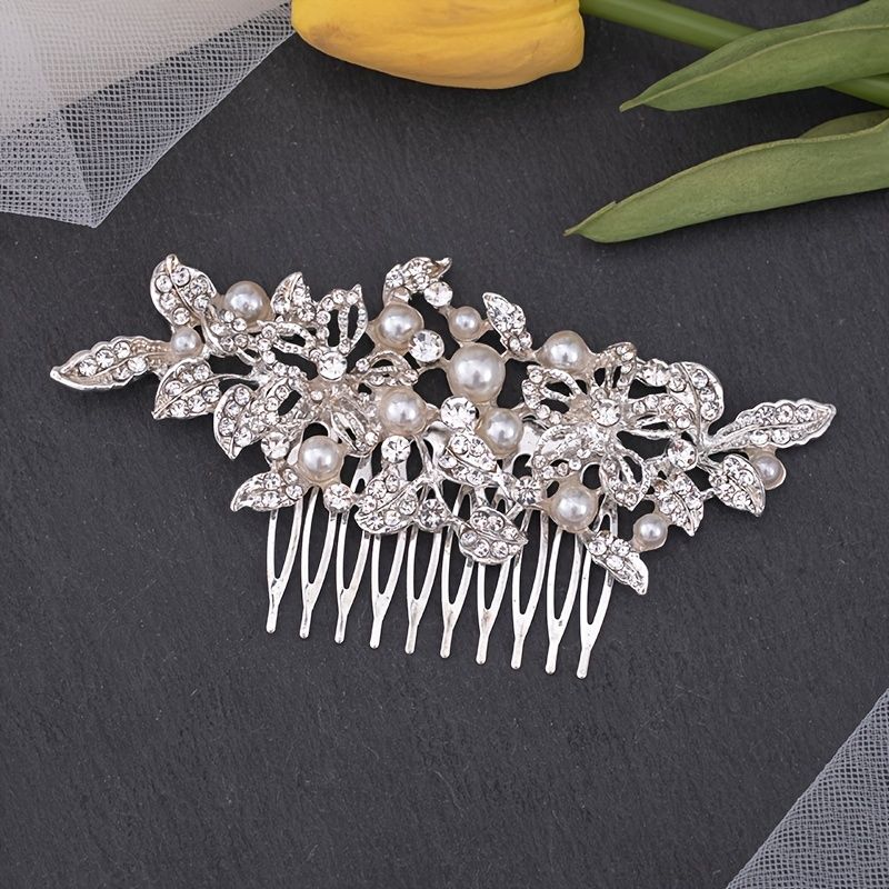 Bridal Hair Comb Silvery Faux Pearl Hair Comb Wedding Hair Comb Vintage Hair  Comb Bridal Headpiece Floral Hair Piece Wedding Gift - Clothing, Shoes &  Jewelry - Temu