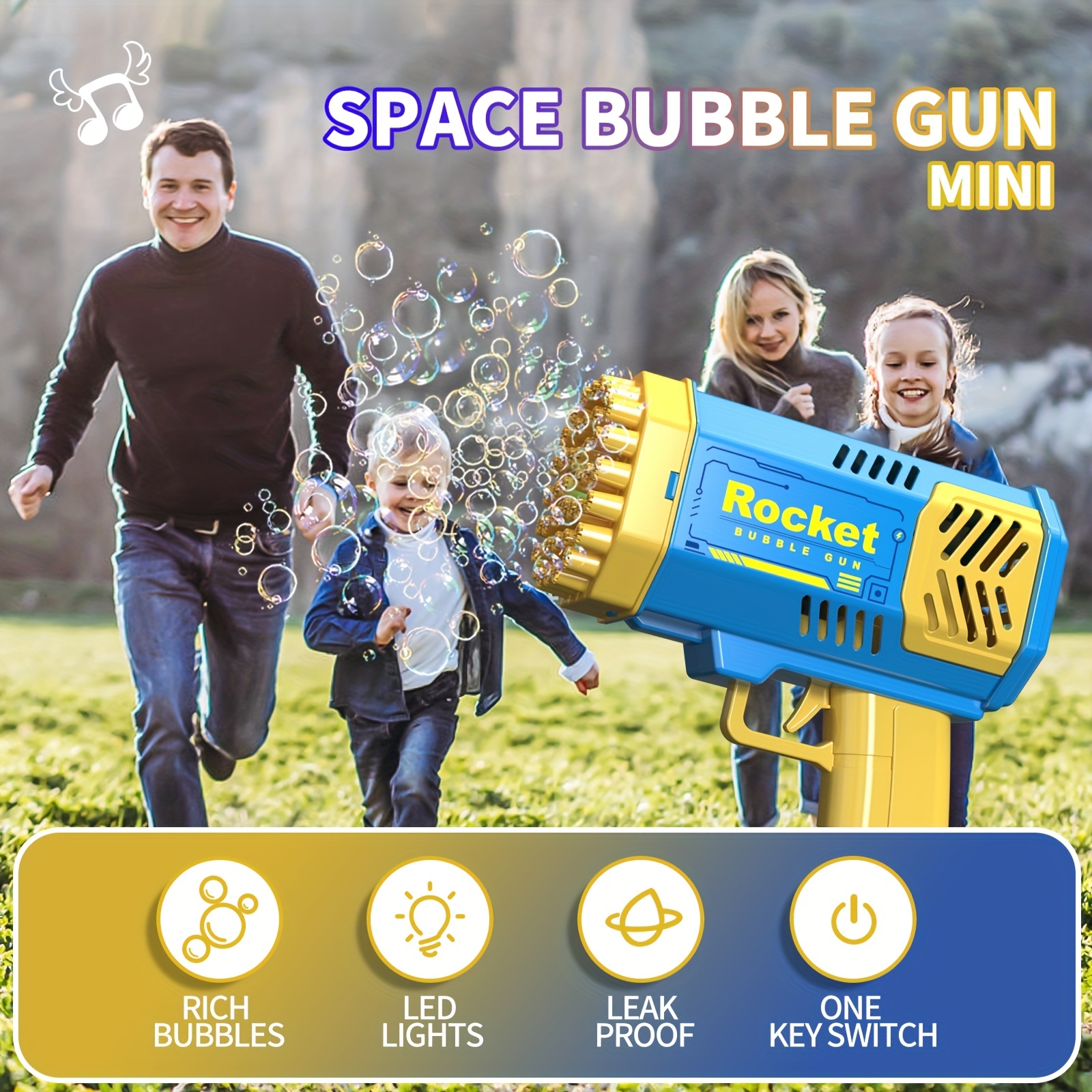 Rocket Launcher Bubble Gun Kid Gun Bubble Electric Toy Gun For