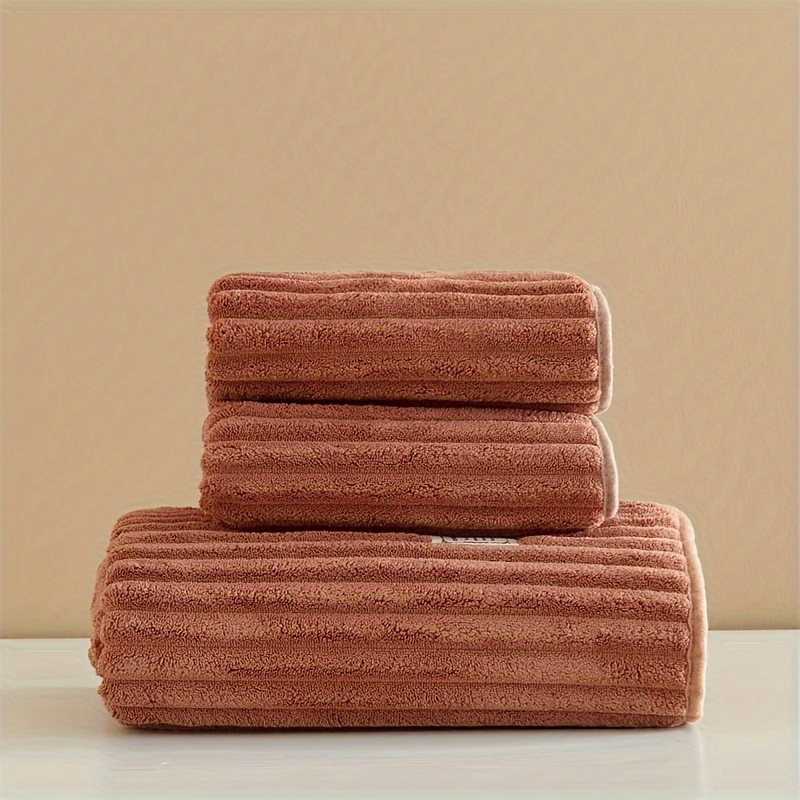 Solid Color Towel Set, Household Coral Fleece Towel, Soft Hand Towel Bath  Towel, Super Absorbent Towels For Bathroom, 2 Bath Towel & 4 Hand Towel,  Bathroom Supplies - Temu