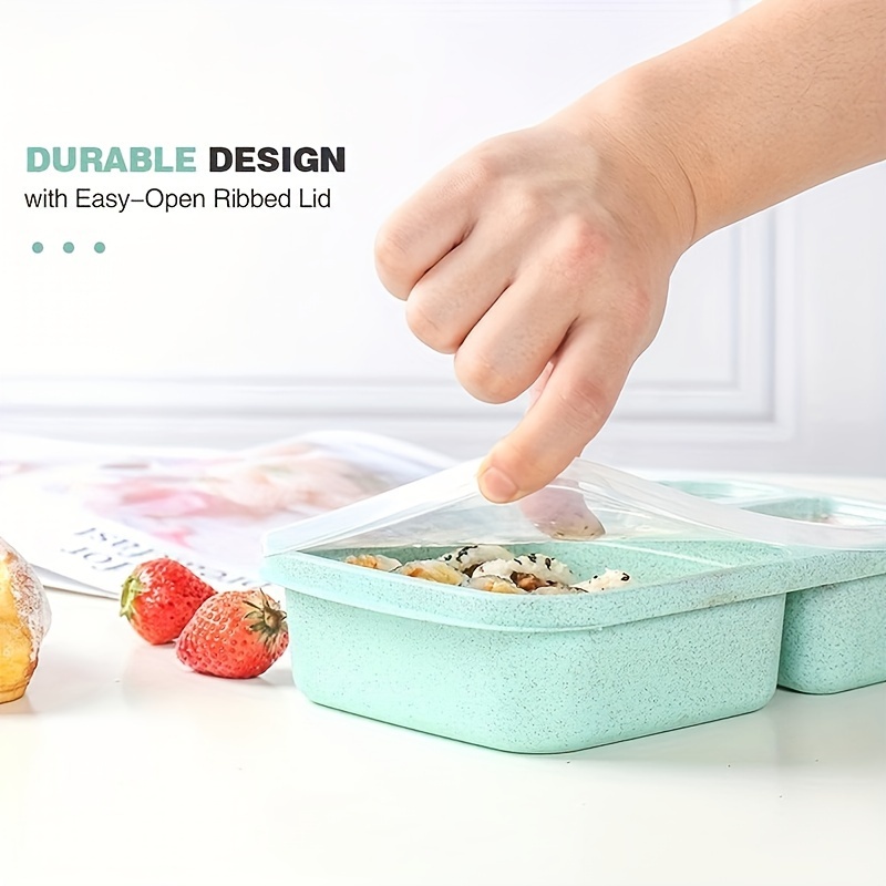 Reusable 3-Compartment Plastic Divided Food Storage /Bento Lunch