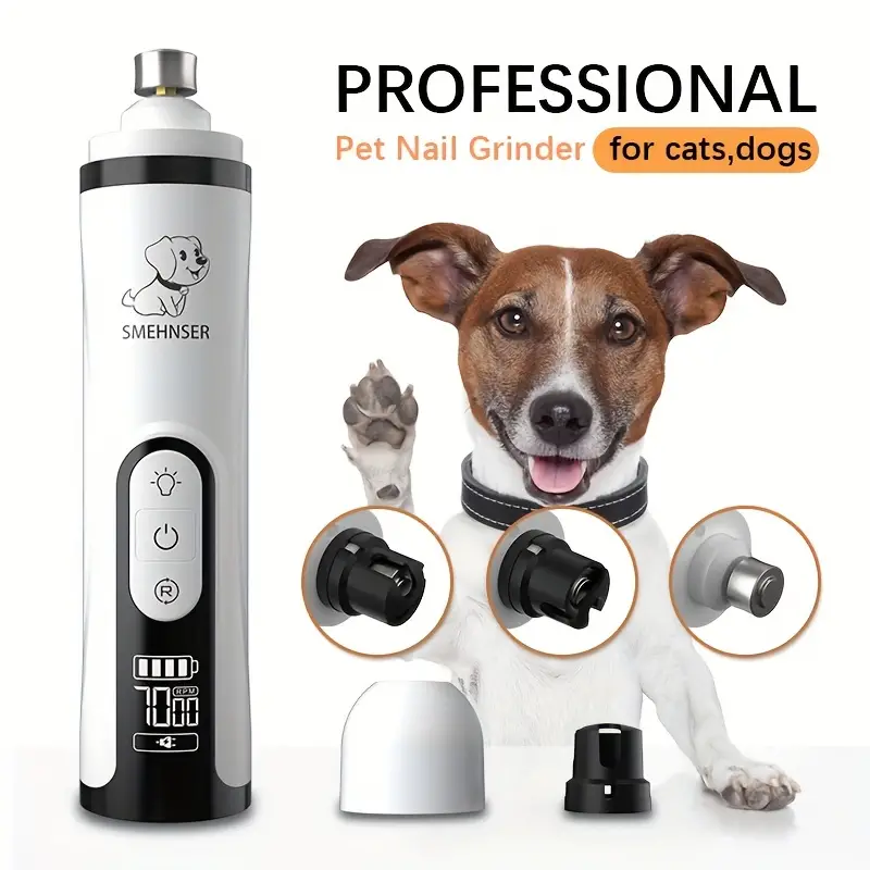 Elettrico Pet Nail Grinder Led Luce Gatti Cani Nail Clippers - Temu Italy