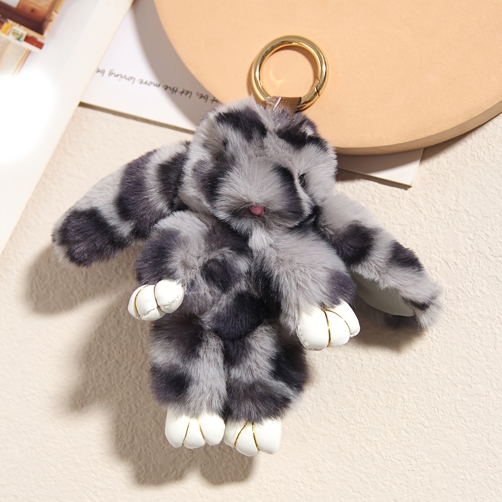 Faux Fur Fluffy Bunny Rabbit Keychain 