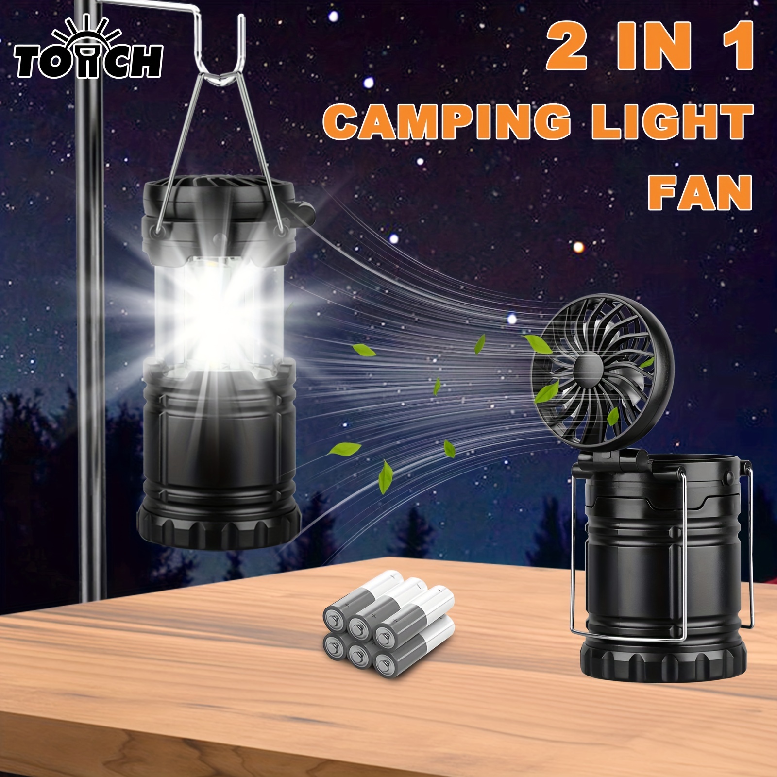 Case Pack Led Camping Light Led Light For Hurricane Survival Kit Storm Power  Outage Outdoor Portable Lantern Black Foldable (battery Included)