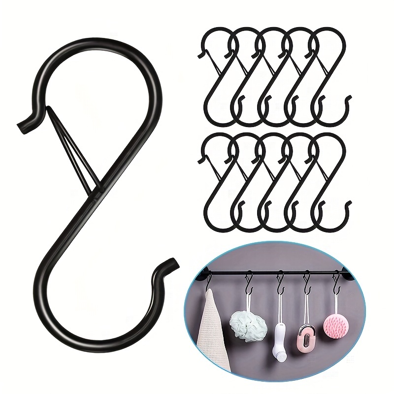 10pcs 3 6 Punch Free S Hooks With Safety Buckle Perfect For Hanging Plants  Clothes Kitchen Utensils Pots Pans And More, Free Shipping On Items  Shipped From Temu