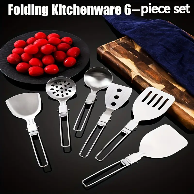 Foldable Stainless Steel Portable Kitchenware Outdoor Picnic - Temu
