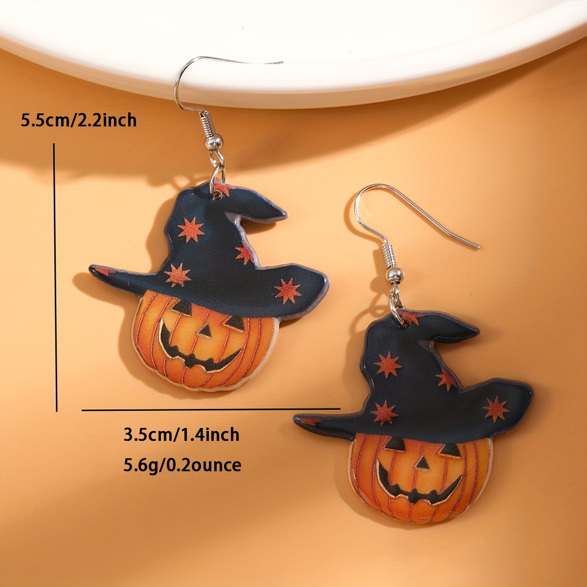 Fall Favorite Dangles Polymer Clay Witch Hat Pumpkin Ghost