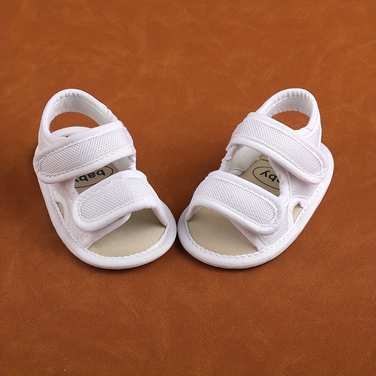 MAGIC PREWALKER Baby Boys Walkers Sandals Adjustable Hook Loop/  Closure, Soft Sole Open-Toe Breathable Mesh-like Walking Shoes with Striped 