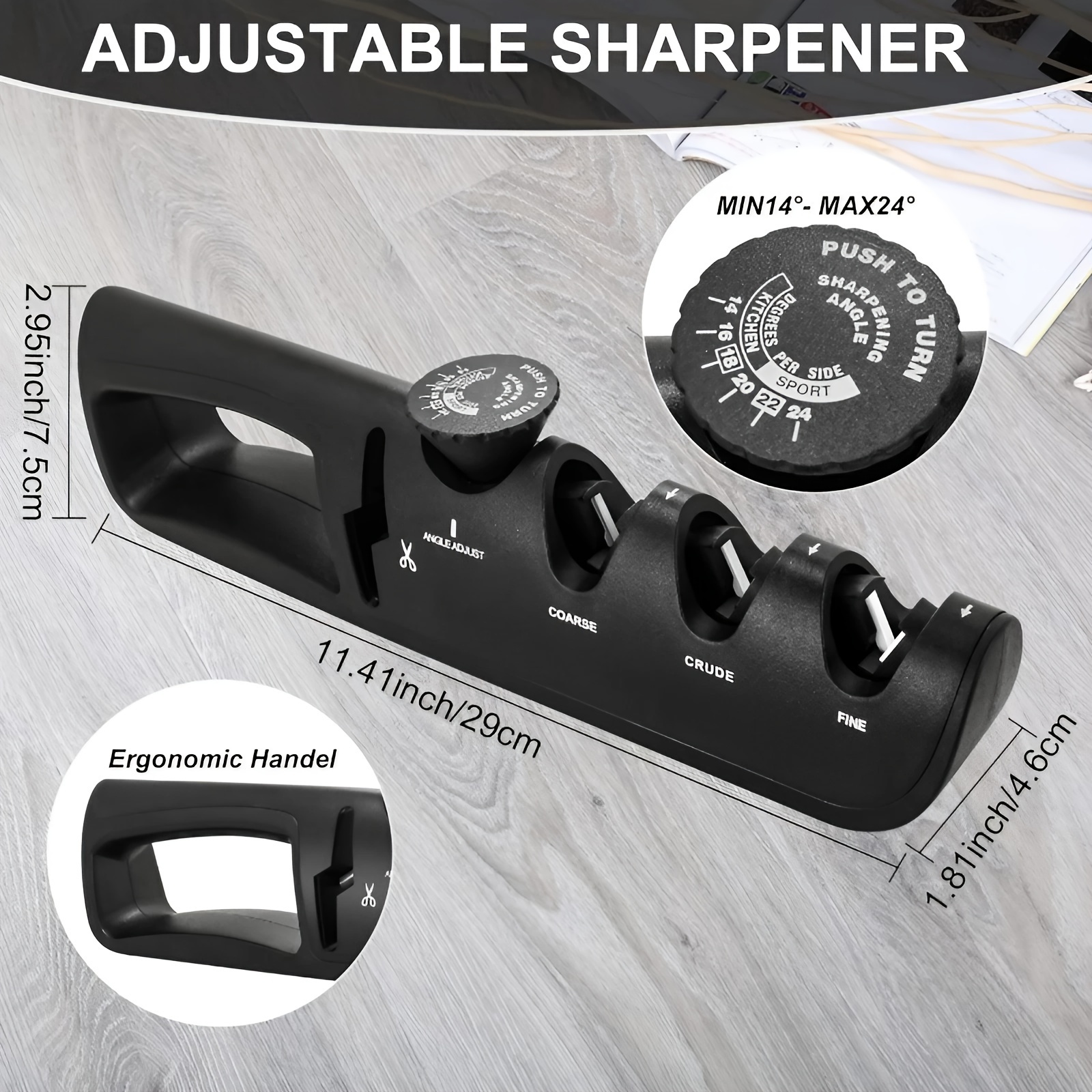 Adjustable angle knife sharpener