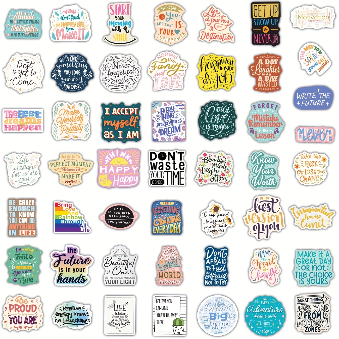 100pcs Positive Stickers - Motivational Waterproof Vinyl Decals For  Laptops, Water Bottles, Computers & Phones - Perfect For Women, Adults,  Students 