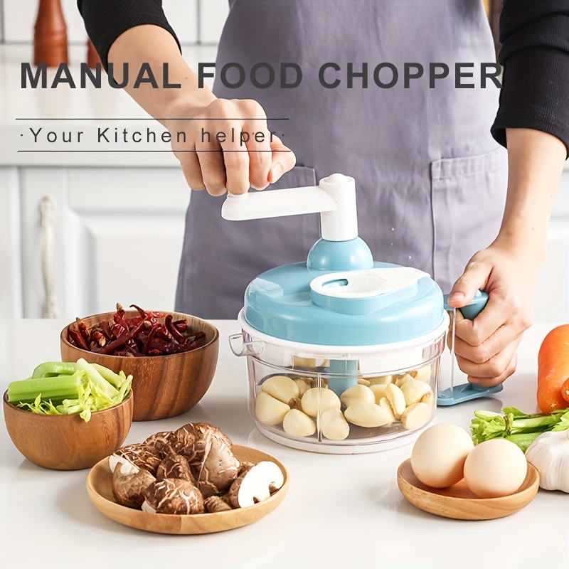 Manual Food Processor Mini Cordless Vegetable Garlic Chopper With Hand  Crank