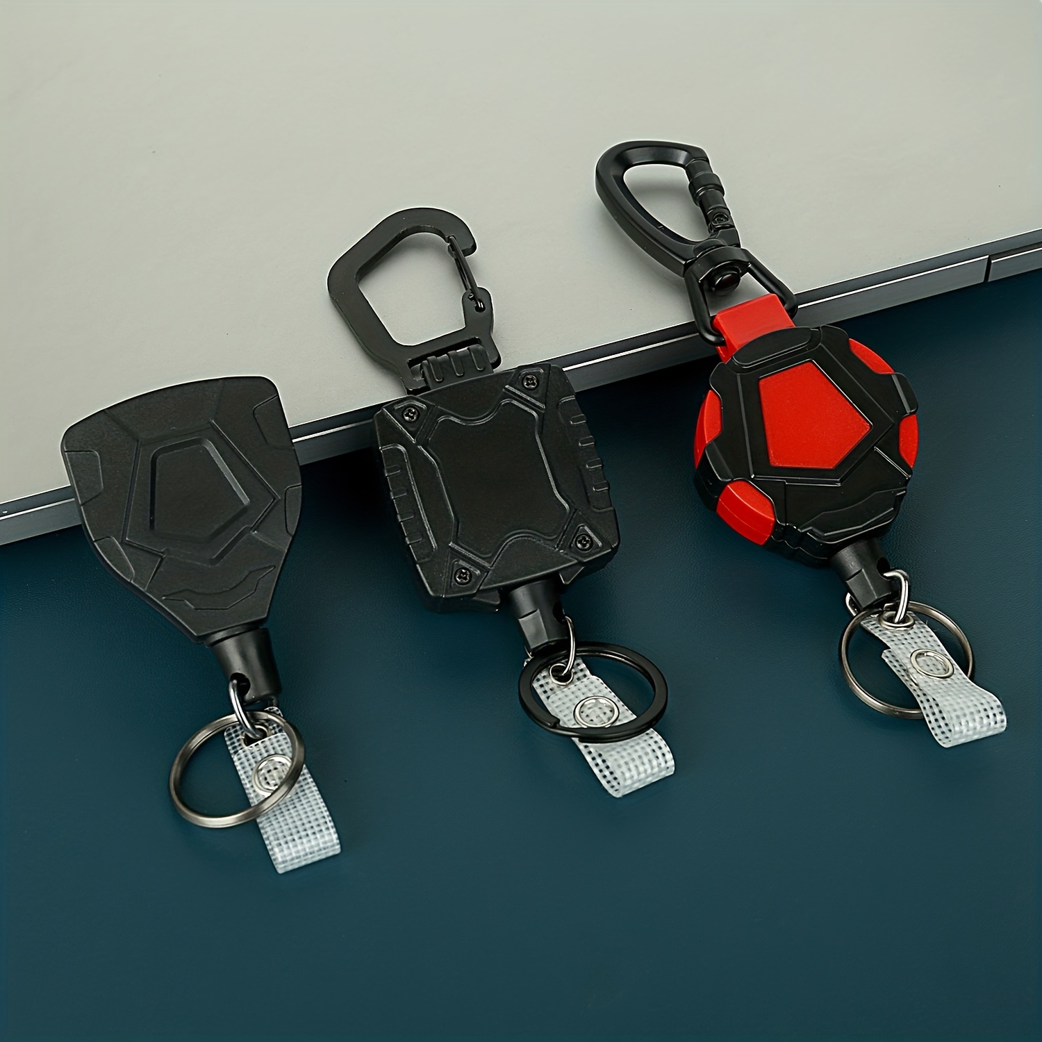 Heavy Duty Retractable 2 Pull Reel Key Chain Retractable Chain Belt Clip  ID New