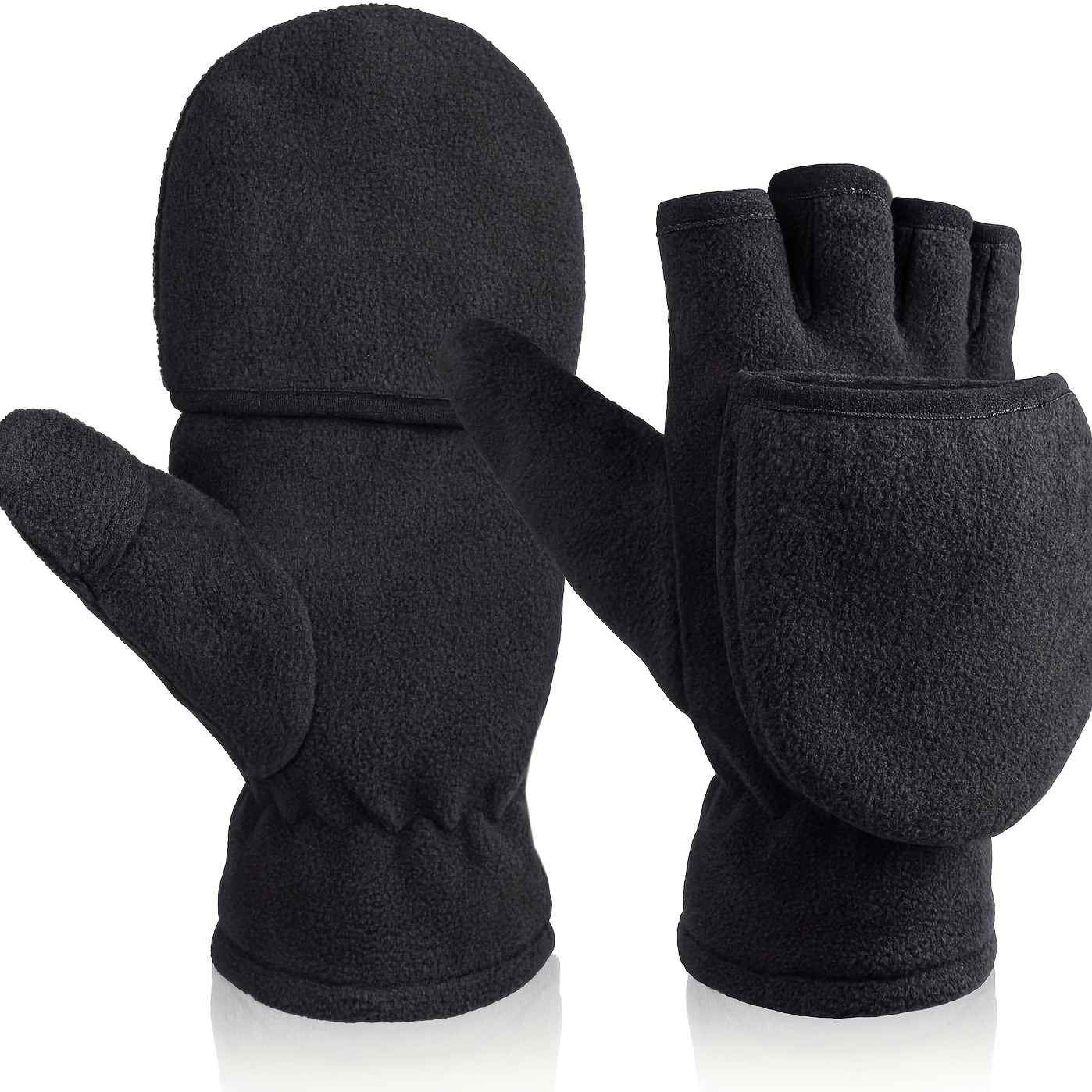 winter gloves half finger flip warm half finger gloves thick