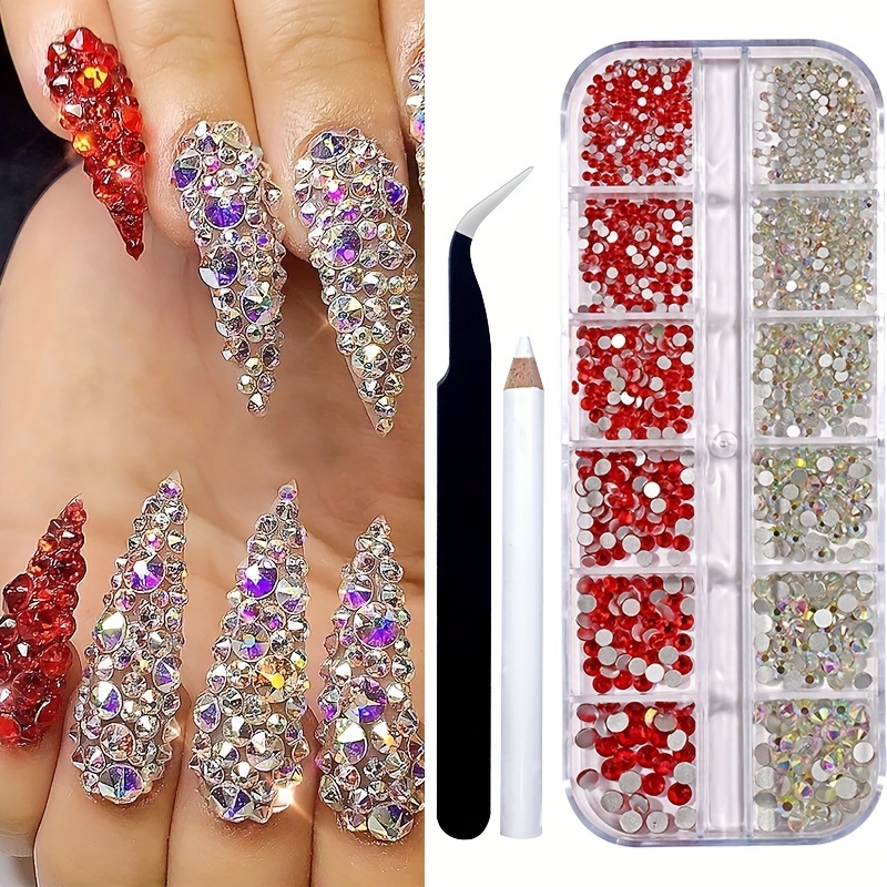 Mini Flat Back Round Nail Art Rhinestones colorful Crystal - Temu