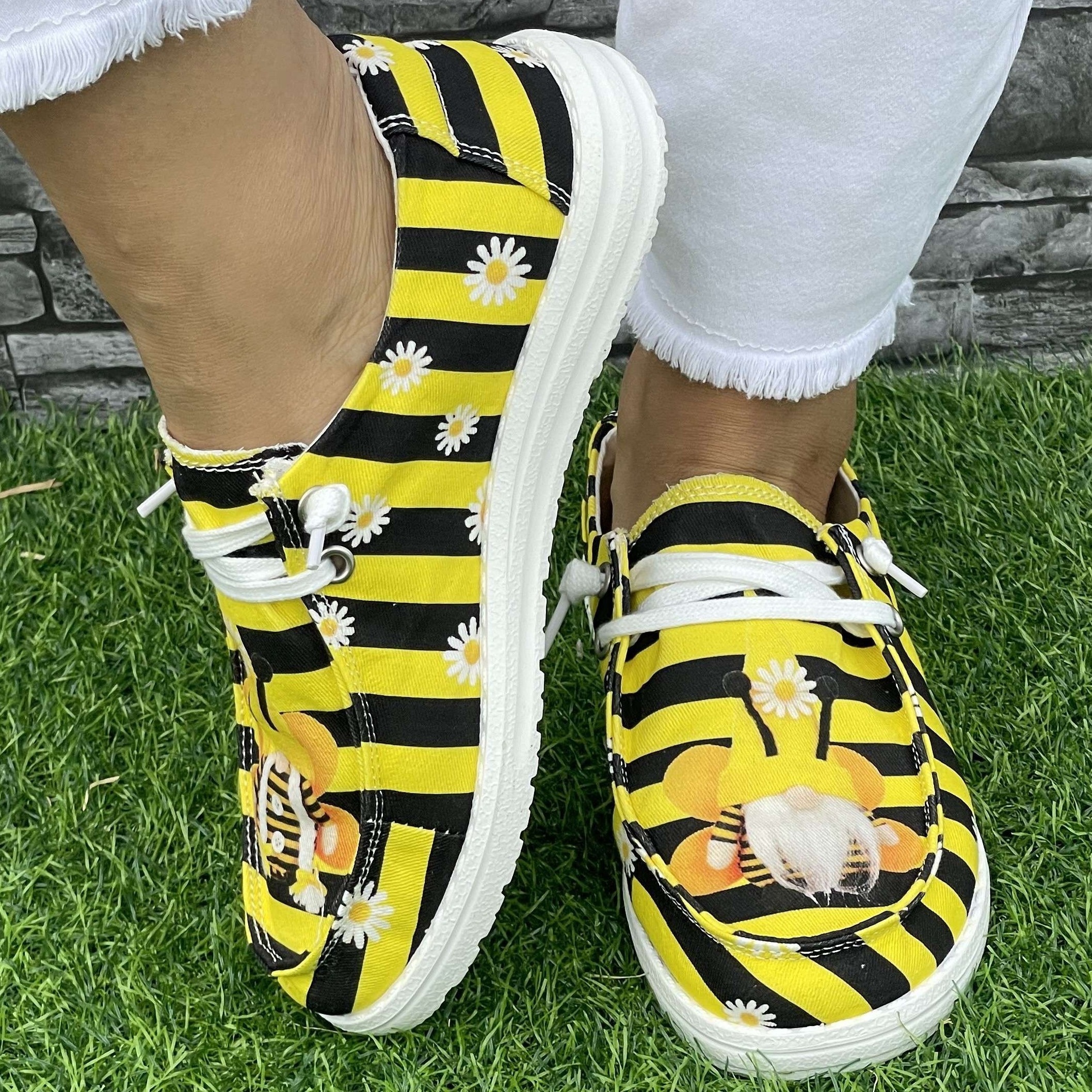 Womens Cartoon Striped Loafers Soft Sole Platform Slip - Temu United ...