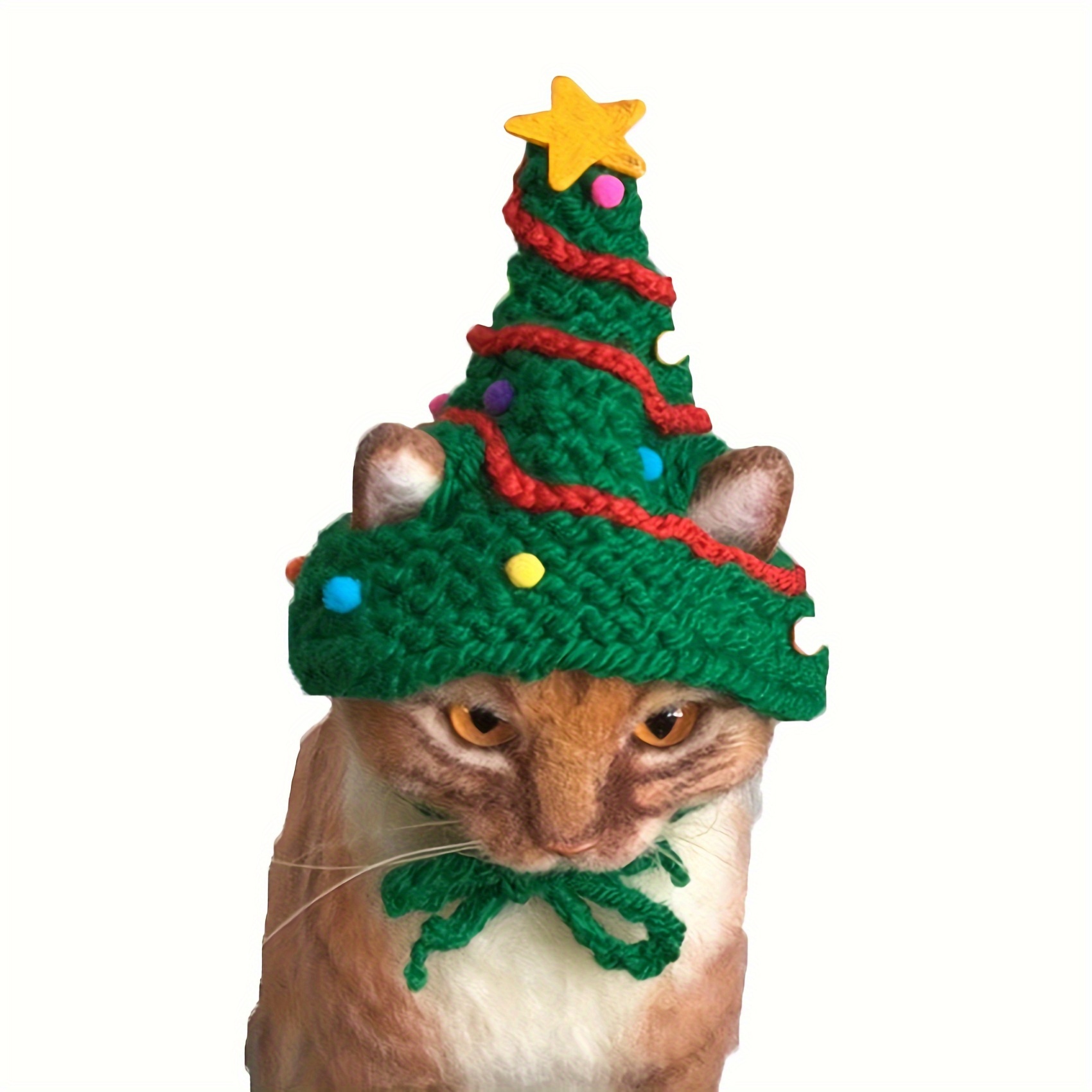 PETLESO Cappello di Babbo Natale con sciarpa, cappello di Natale per gatti  e gatti, cappello di Babbo Natale, costume di Natale per gatto coniglio