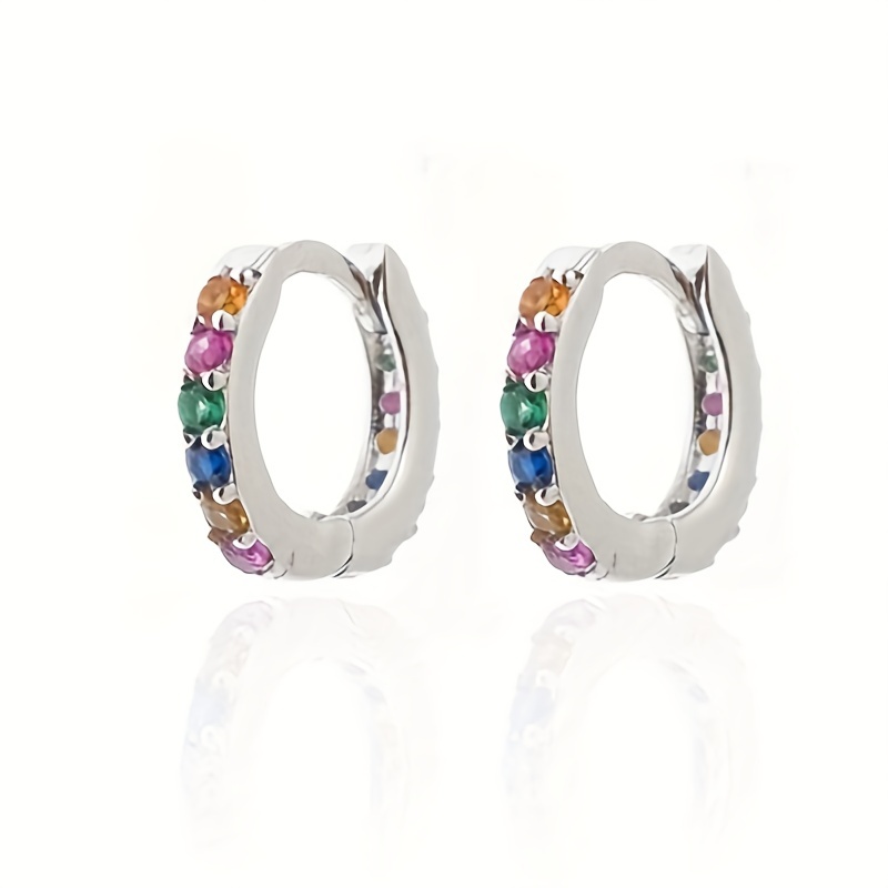 Men's Tiny Cubic Zirconia Huggie Hoop Earrings