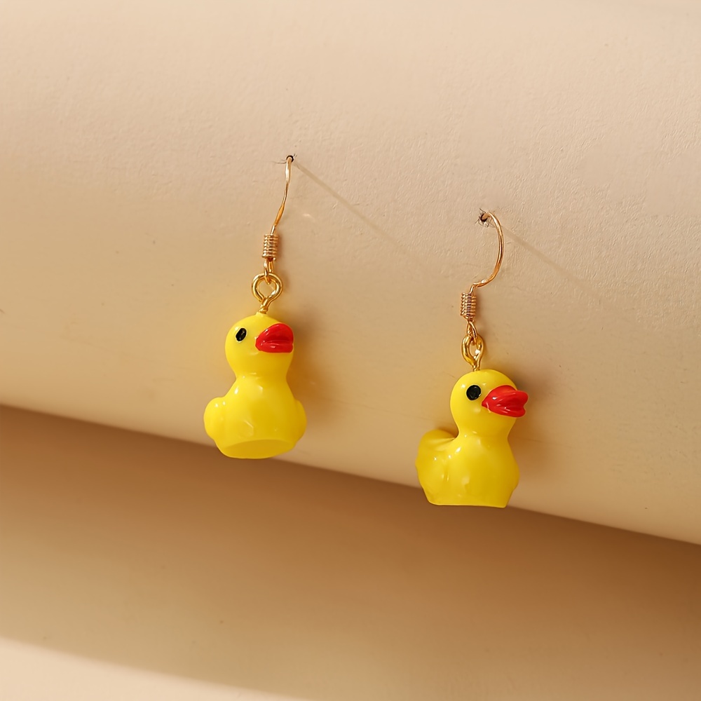 green rubber duckie earrings