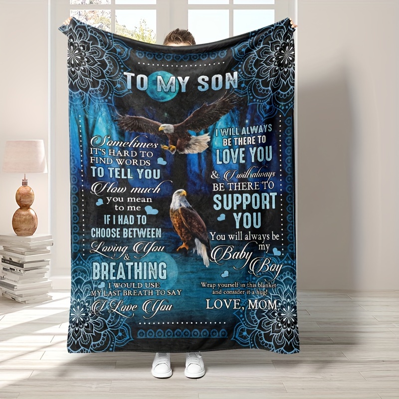 to My Mom Blanket Gifts from Son, Personalized Letter Printed Soft