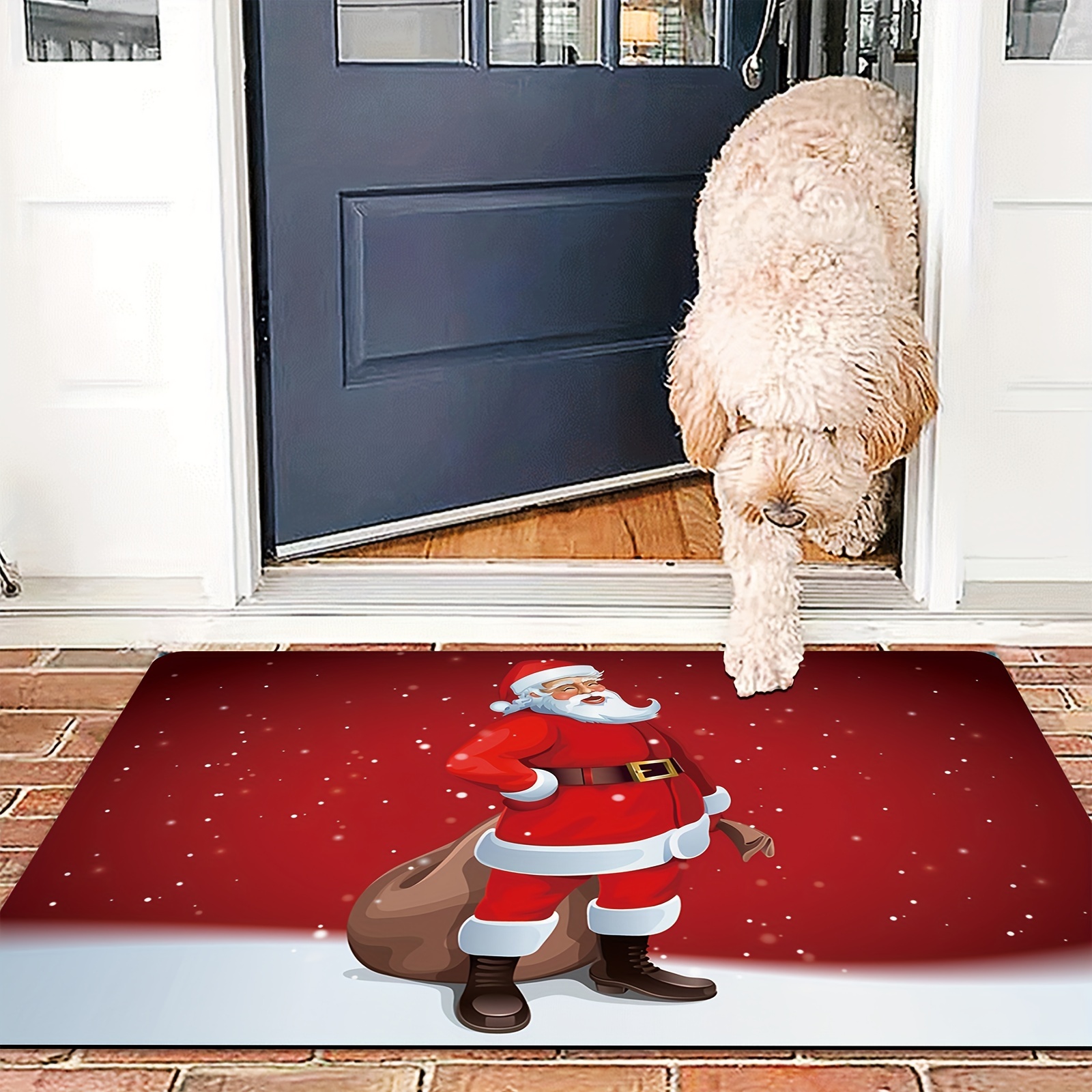 Doormat Santa Claus Front Door Entrance Rug, Non Slip Rubber Back Door Mats  Magic Inside Dirt Trapper Front Door Rug Shoes Scraper, Machine Washable -  Temu