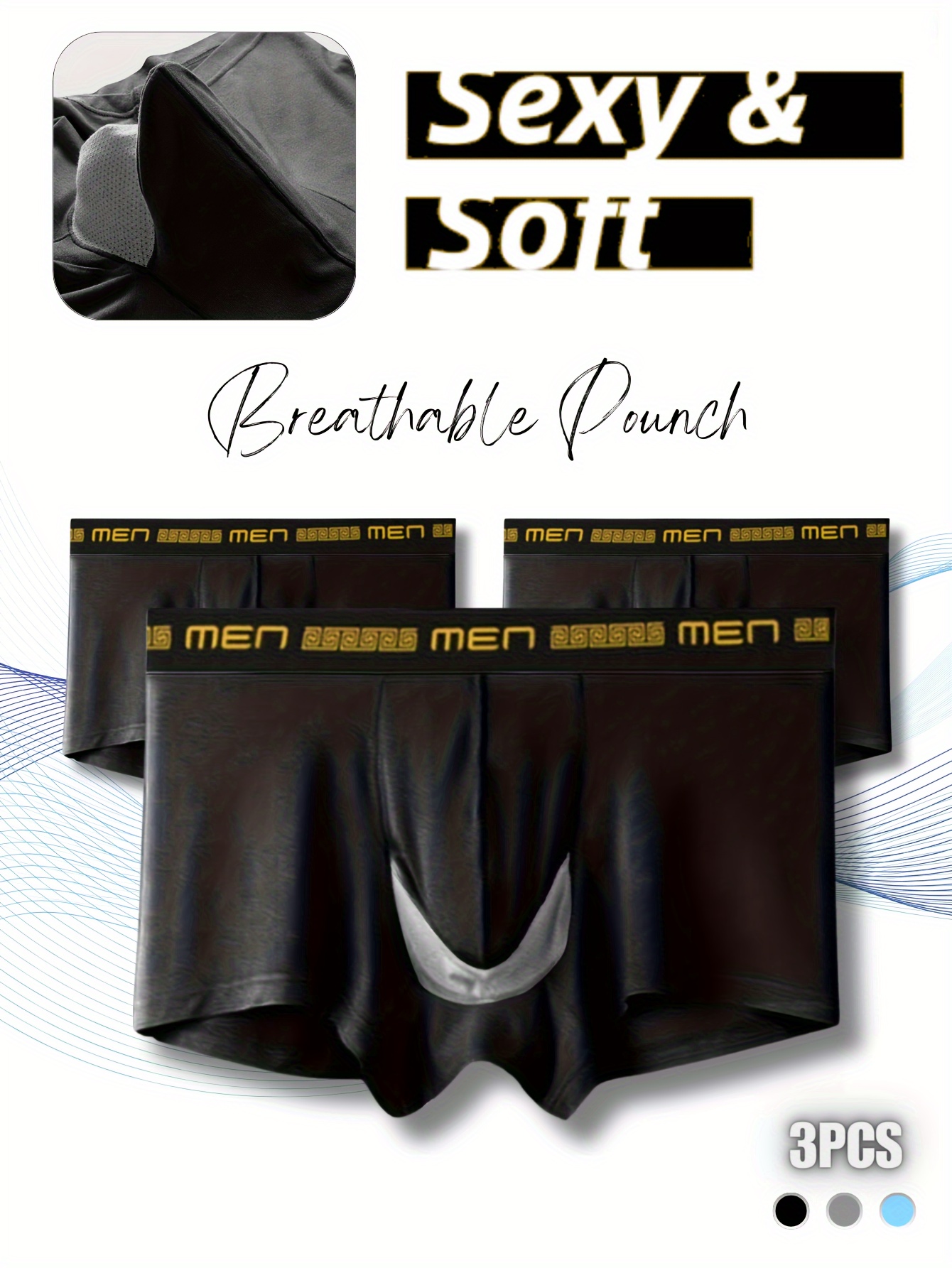 Men's Underwear Fashion U convex Large Pouch Bag Briefs Mesh - Temu Canada