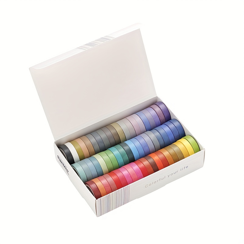 

60pcs/set Color Random Basic Solid Color Tape Rainbow Masking Tape Diary Scrapbook Decorative Adhesive Tape Sticker Gift Stationery
