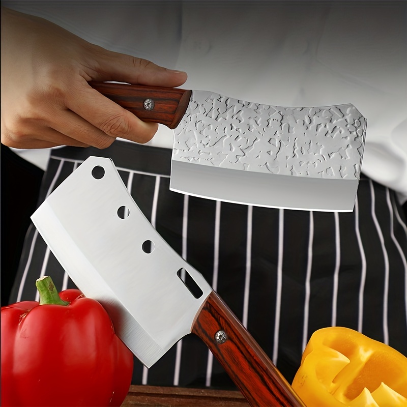 Premium Small Forged Meat Cleaver - Hand Chef Knife With Full Tang Handle  And Leather Sheath - Perfect For Chopping Meat In The Kitchen, Camping, Or  Bbq! - Temu