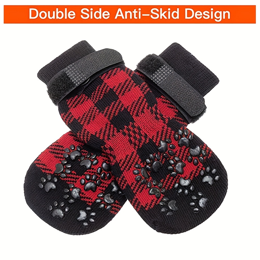 4pcs Non Slip Dog Socks Protect Your Pets Paws On Any Surface