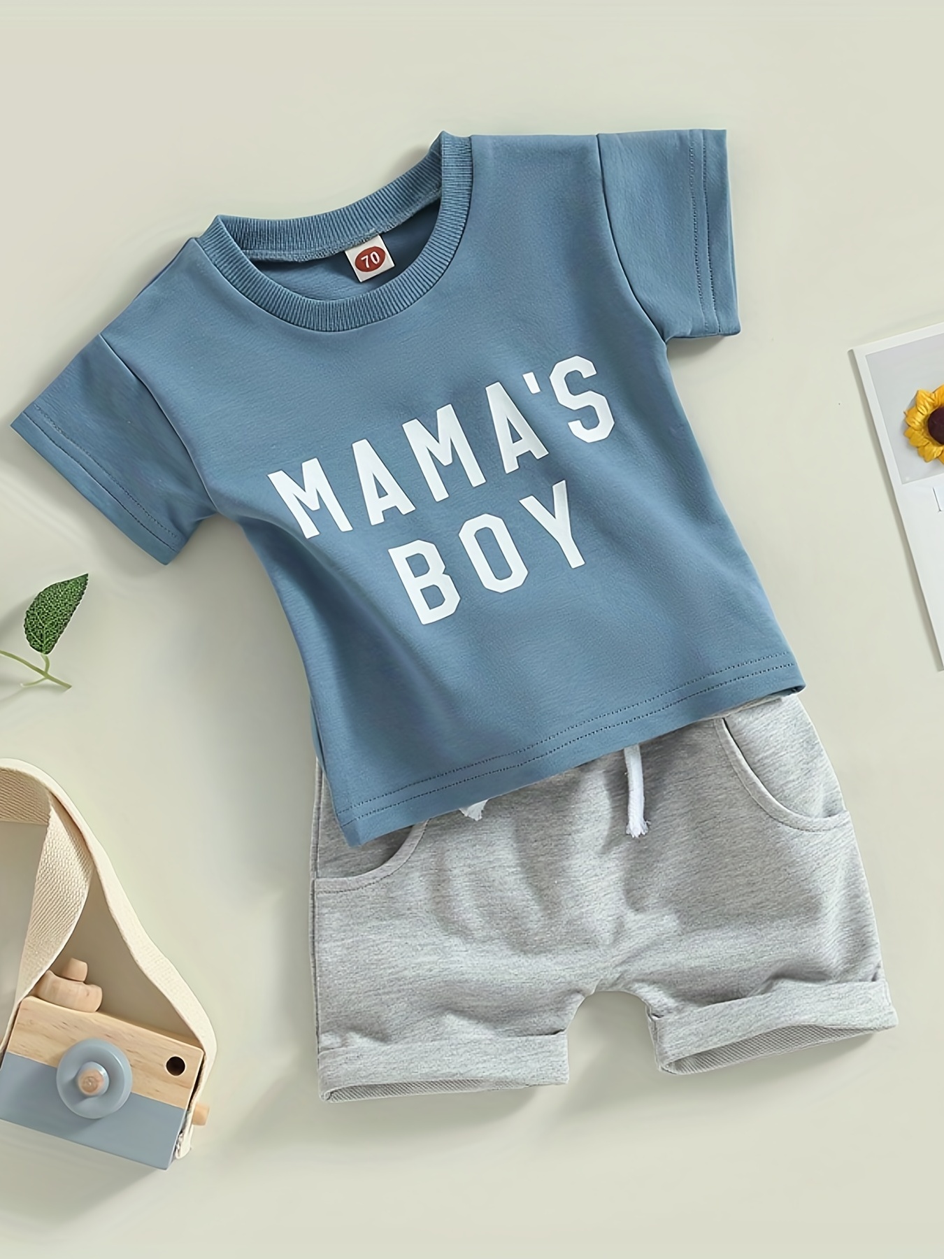 Summer Baby Boy Mama's Boy Letter Printed Short sleeved Top - Temu Canada