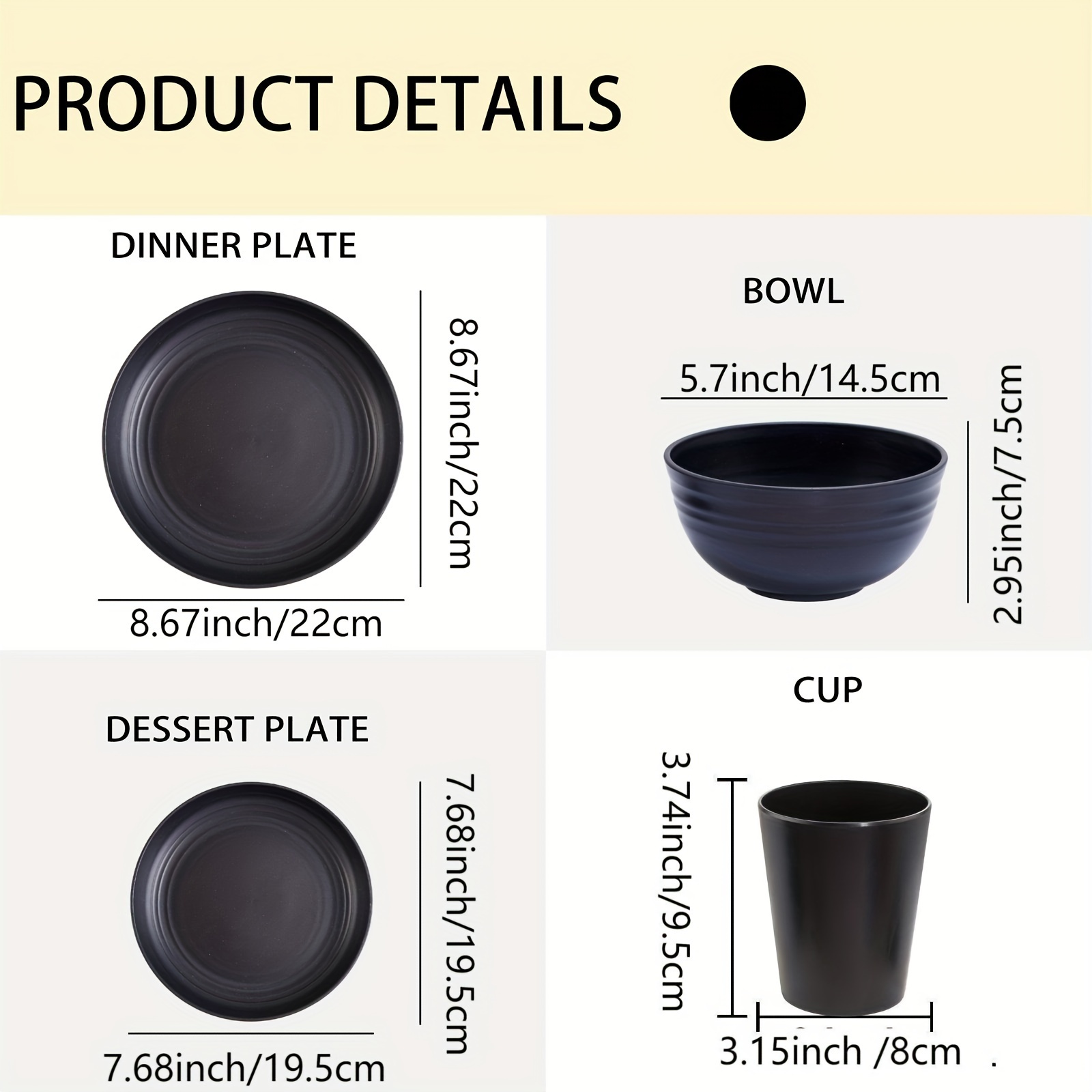 Reusable Dinnerware Include Dinner Plates Dessert - Temu