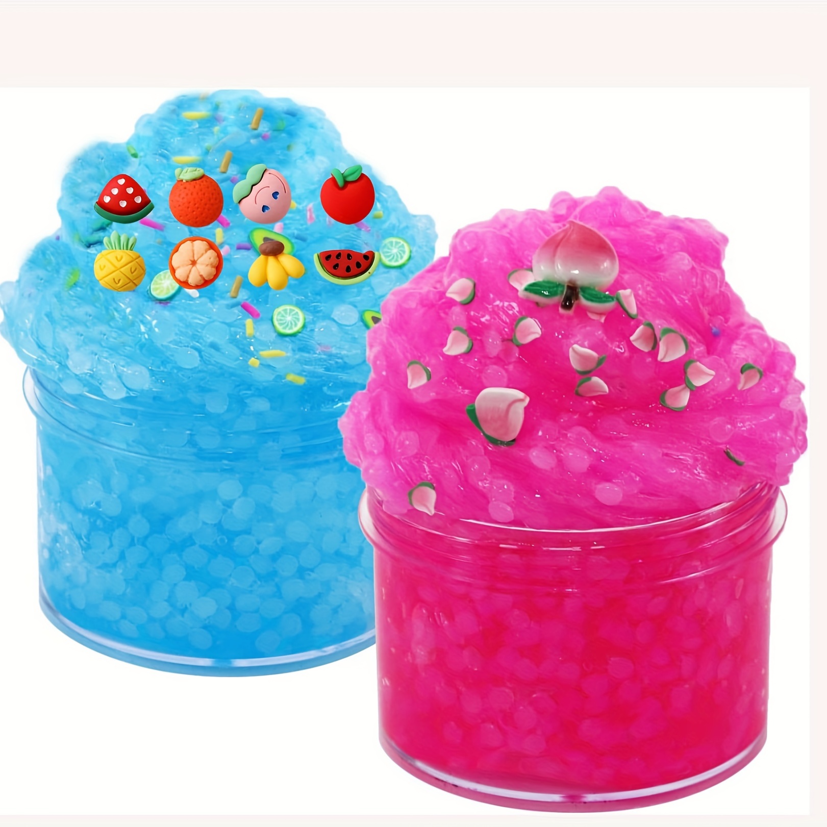 2pcs Cloud Slime Kit With Red Watermelon And Mint Charms, Scented DIY Slime  Supplies For Girls And Boys, Stress Relief Toy For Kids Education, Party F