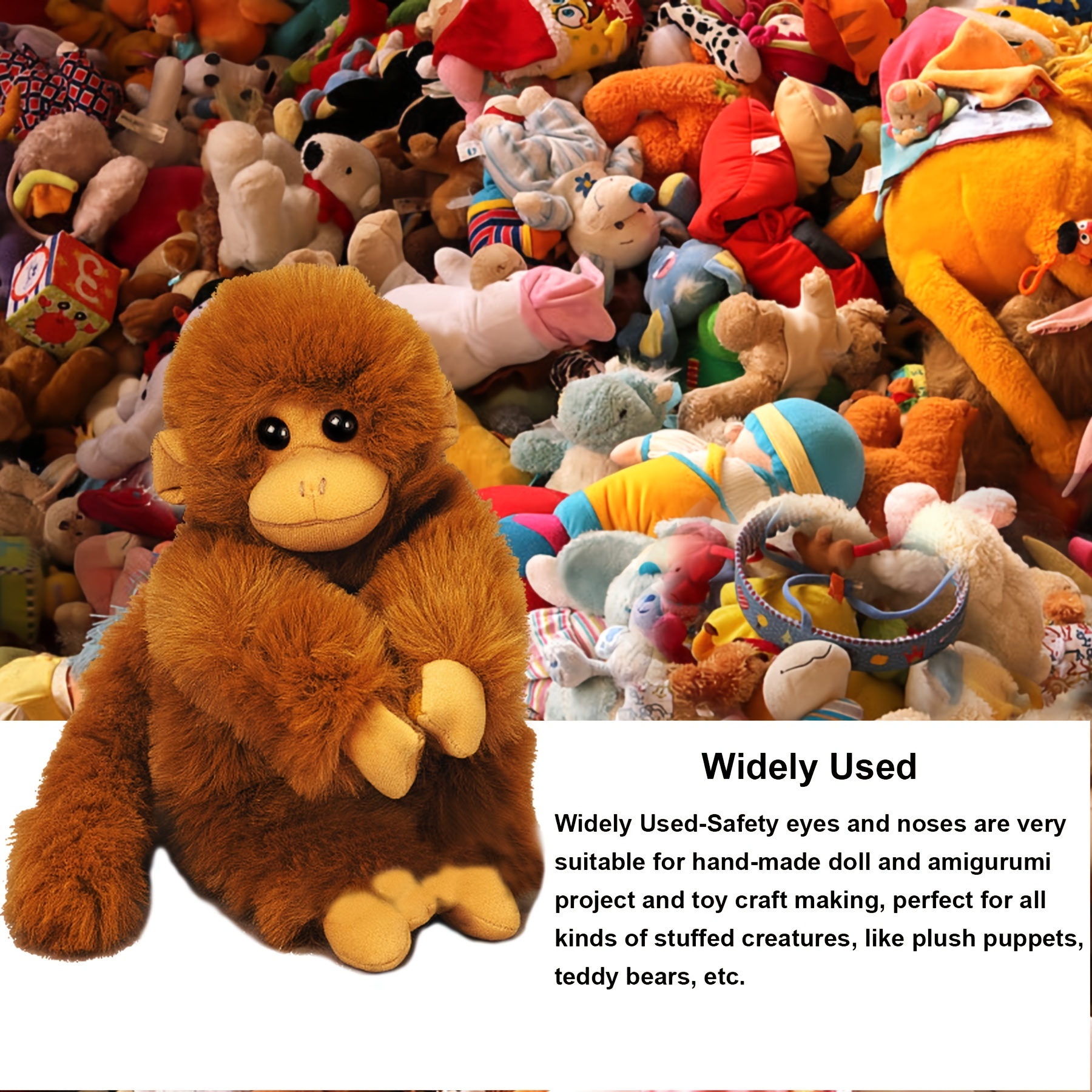  100PCS Brown Plastic Safety Eyes for Bear Doll Stuffed Animals  Puppet Doll Making(18mm/0.70)