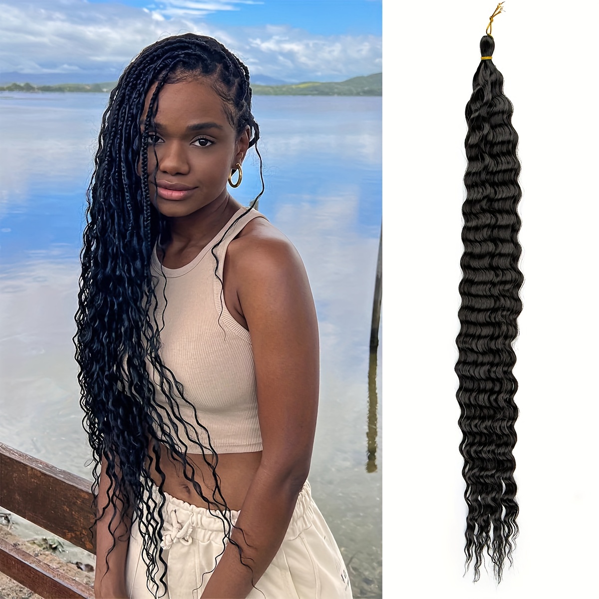 Deep Wave Crochet Hair Long Ocean Wave Braiding Hair - Temu